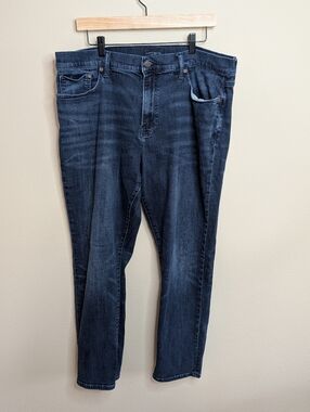 Lucky Brand 410 Athletic Straight Jeans 38x32 Dark Wash Men's